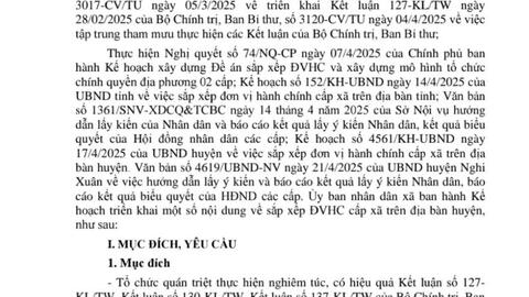 Kế hoạch Về việc tổ chức lấy ý kiến cử tri đại diện hộ gia đình về nội dung Đề án sắp xếp, sáp nhập đơn vị hành chính trên địa bàn huyện Nghi Xuân